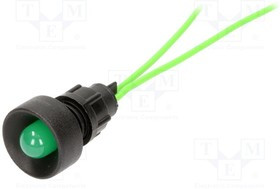 LKS220-G, Индикат.лампа: LED, вогнутый, 230ВAC, Отв: d13мм, IP20, пластик