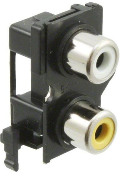 RCJ-2234, RCA Phono Connectors RCA jack, 2P, 1 x 2, horizontal, through hole, YL/WH RCJ-2234, RCA Phono Connectors RCA jack, 2P, 1 x 2, horizontal, through hole, YL/WH