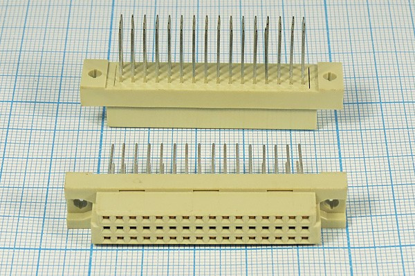 Разъем (прямоугольный соединитель) DIN41612 розетка, шаг P2.54, контакты 48HP[A+B+C]