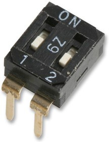 MCEIR-02, DIP / SIP переключатель, 2 схем(-а), Ползунок, Сквозное Отверстие, SPST, 24 В DC, 25 мА