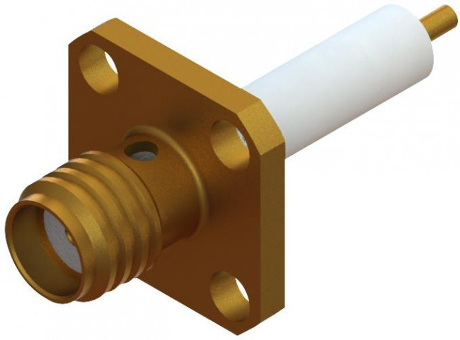 2950-6061, RF Connectors / Coaxial Connectors SMA F FlangMountConn 4 Hole (Candlestick)