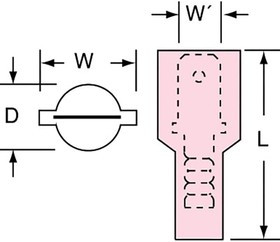 71M-187-20-NL, Terminals 22-18 DISCONECT MALE NYLON INSULATED