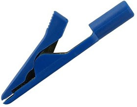 973584102, Crocodile Clip, Brass, Bronze Contact, 8A, Blue