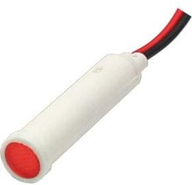 FL1P-8QW-1-R12V, LED Panel Mount Indicators LED RED 8MM SNAP 12VAC/DC