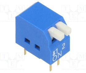DP-02, Переключатель DIP-SWITCH, Кол-во секций 2, ON-OFF, 0,05A/12ВDC