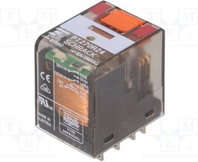 PT270R24, Реле: электромагнитное, DPDT, Uобмотки: 24ВAC, 12A/250ВAC, 12А