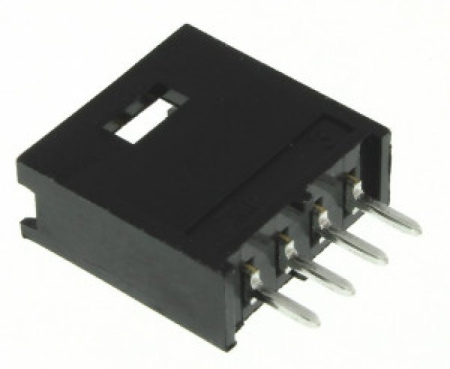 280371-2, Conn Shrouded Header HDR 4 POS 2.54mm Solder ST Top Entry Thru-Hole Box/Carton