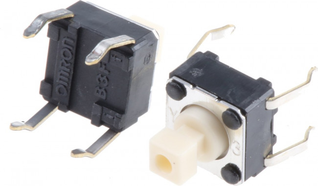 B3F-1050, Tactile Switches 6X6 Proj 7.3mm Btn Force 100g w/o Grd