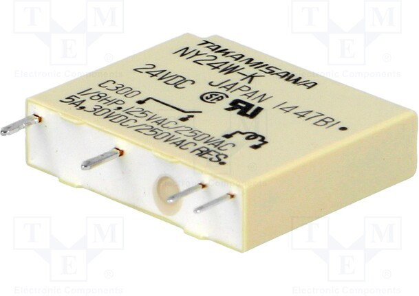 NY-24W-K, Реле: электромагнитное, SPST-NO, Uобмотки: 24ВDC, 5A/250ВAC, 5А