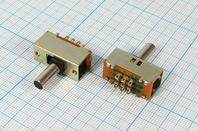 Переключатель движковый, 23x10.2h14, контакты 9C, 0.3А, 50В, 3PDT,SS-32F01 Переключатель движковый, 23x10.2h14, контакты 9C, 0.3А, 50В, 3PDT,SS-32F01