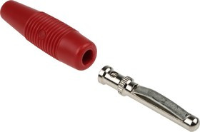 930047101, Red Male Banana Plug - Solder, 30 V ac, 60 V dc