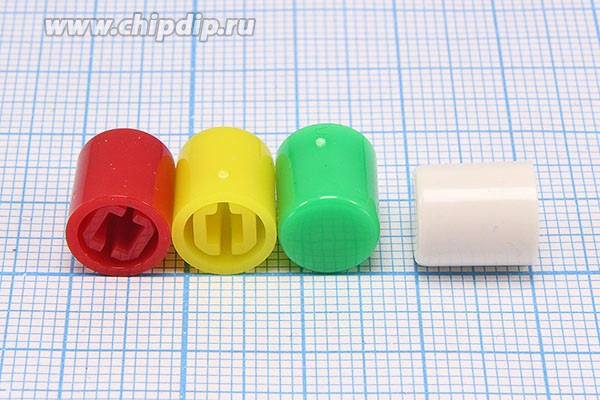 Колпачок-толкатель тактовых кнопок 3x3мм, d9x10.8 мм, пластик, зеленый, TSC-4; №1248 G колпачок-толкатель 3 x3 \d9x10,8\пл\зел\\TSC-4