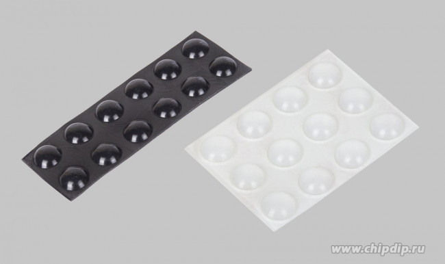 Ti6/2B, Ножки клейкие силиконовые (амортизатор) d=6х2мм черные(12шт.)