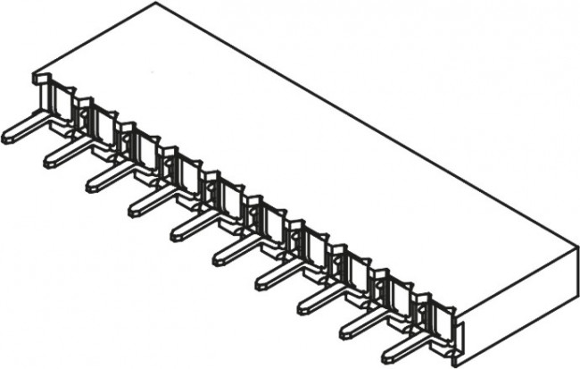 BCS-110-L-S-TE, Headers &amp; Wire Housings Pass-Through Socket Strip, 0.100" pitch