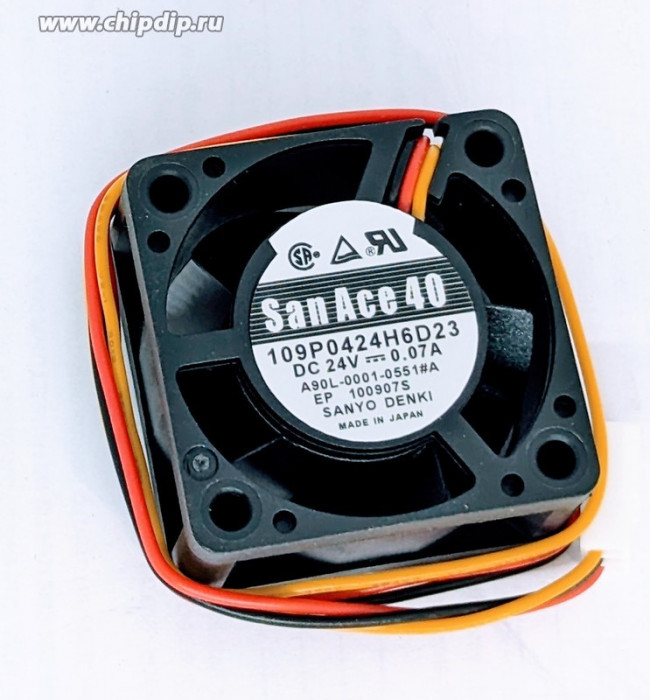 Вентилятор Sanyo Denki San Ace 40 109P0424H6D22 (Fanuc A90L-0001-0551) 40x20мм 24V 1.68W 0.07A 40x20