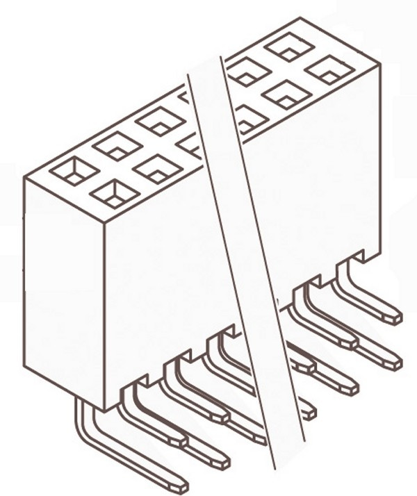 SSW-109-02-G-D-RA, Headers &amp; Wire Housings Tiger Buy Socket Strip with PCB Tails, .100" Pitch