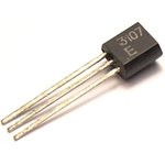 КТ3107Е, Биполярный транзистор, PNP, -20В, -0.1А, 0.3Вт, 250МГц, h21e=120…220 [КТ-26 / TO-92]