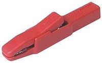 932435101-, Crocodile Clip 4 mm Connection, Brass Contact, 25A, Red