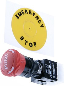 ADA16E6-R22-C10R, Кнопка c фиксацией 250В/5А ADA16E6-R22-C10R, Кнопка c фиксацией 250В/5А