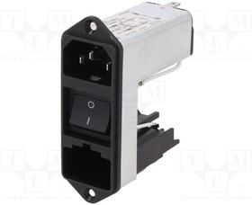 CD44.1101.151, Разъем: питания AC: гнездо: "папа": 6А: 250ВAC: IEC 60320: -25-85°C