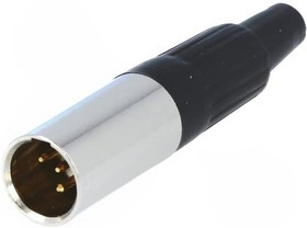 MXLR-4W, Вилка, XLR mini, "папа", PIN: 4, на провод, пайка, прямой