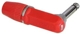NYS207-2, Phone Connectors 1/4" SLIM MONO PLUG R/A RED REAN