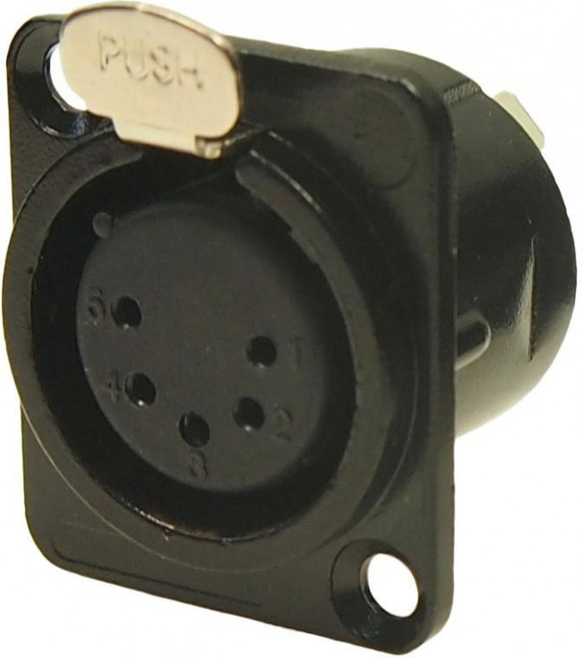 FC61950, Аудио разъем XLR, 5 контакт(-ов), Гнездо, Монтаж в Панель, FT