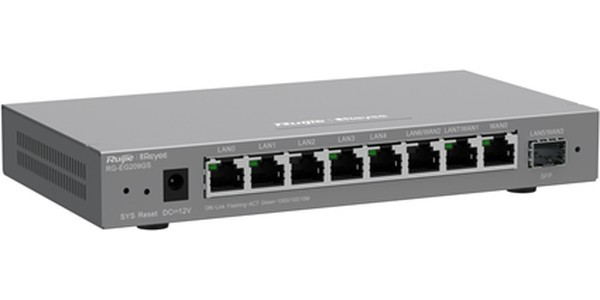 Маршрутизатор Ruijie Reyee Desktop 9-port cloud management router , including 8 gigabit electrical ports and 1 gigabit SFP port , supports 1 Маршрутизатор Ruijie Reyee Desktop 9-port cloud management router , including 8 gigabit electrical ports and 1 gigabit SFP port , supports 1