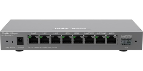 Маршрутизатор Ruijie Reyee Desktop 9-port cloud management router , including 8 gigabit electrical ports and 1 gigabit SFP port , supports 1 Маршрутизатор Ruijie Reyee Desktop 9-port cloud management router , including 8 gigabit electrical ports and 1 gigabit SFP port , supports 1