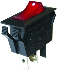 SPC21177, SWITCH, ROCKER ILLUMINATED, SPST, 15A, 250V, RED