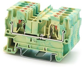 Клемма заземления зажим push-in 2 точки подключения 4кв.мм DKC VPR-4-PE-YG