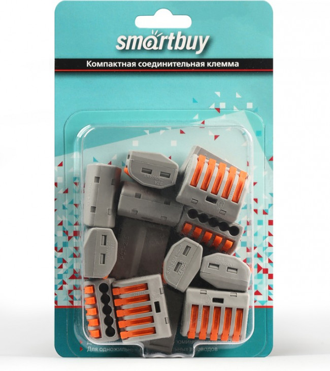 Строительно монтажные клеммы с рычагами 5 отверстий, 15 шт. (SBE-cwcc-5-rp)