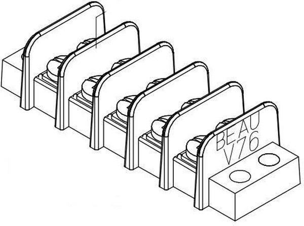 38760-0306, Клеммная колодка с перегородкой в панель, 2 ряда, 6 вывод(-ов), 22 AWG, 14 AWG, 9.53 мм, 15 А