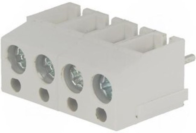 AC300V-04P-5.0-GRAY, Зажимная рейка для печатных плат, угловой 90°, 5мм, на PCB, 16А AC300V-04P-5.0-GRAY, Зажимная рейка для печатных плат, угловой 90°, 5мм, на PCB, 16А