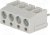 AC300V-04P-5.0-GRAY, Зажимная рейка для печатных плат, угловой 90°, 5мм, на PCB, 16А AC300V-04P-5.0-GRAY, Зажимная рейка для печатных плат, угловой 90°, 5мм, на PCB, 16А