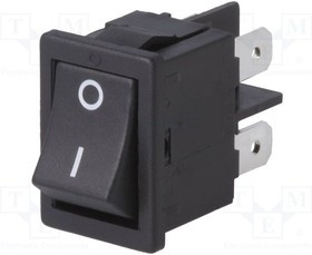 1858.1103, ROCKER; DPST; Pos: 2; OFF-ON; 16A/250VAC; black; IP40; none; 100m?