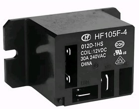 HF105F-4/012D-1HS (TR91F-12VDC-SA), Реле 1 замык. 12VDC, 30A/240VAC SPST-NO HF105F-4/012D-1HS (TR91F-12VDC-SA), Реле 1 замык. 12VDC, 30A/240VAC SPST-NO