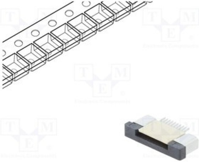 DS1020-09-10VBT1A-, Разъем: FFC (FPC); горизонтальный; PIN: 10; ZIF; SMT; 500мА; луженые