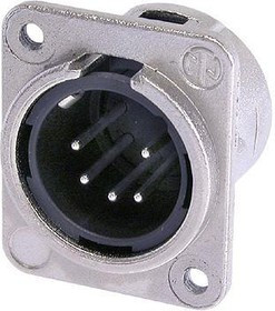 NC5MDM3-L-1, XLR Connectors 5P M RECEPT DL1 SER SODER CUPS NCKL/SIL