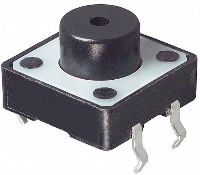 FSM101, Тактильная кнопка, FSM10, Top Actuated, Сквозное Отверстие, Round Button, 160 гс, 50мA при 24В DC