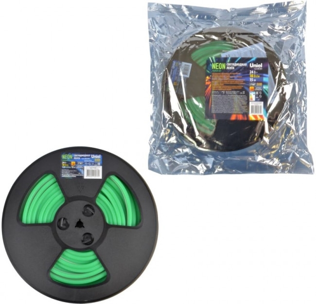 Светодиодная лента NEON ULS-N11-2835- 120LED/m-8mm- IP67-DC24V- 10W/m-15M-GREEN UL-00009100