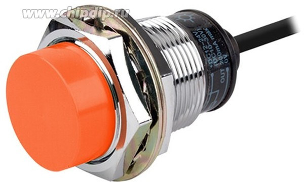 PR30-15DP2 Индуктивный трёхпроводный датчик в стандартным корпусе 58мм с индикатором и кабелем 2м, PNP НЗ, 15 мм, 12-24VDC