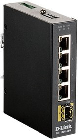 Коммутатор D-Link DIS-100G-5SW/A1A, L2 Unmanaged Industrial Switch with 4 10/100/1000Base-T ports and 1 1000Base-X SFP ports.2K Mac address, Коммутатор D-Link DIS-100G-5SW/A1A, L2 Unmanaged Industrial Switch with 4 10/100/1000Base-T ports and 1 1000Base-X SFP ports.2K Mac address,