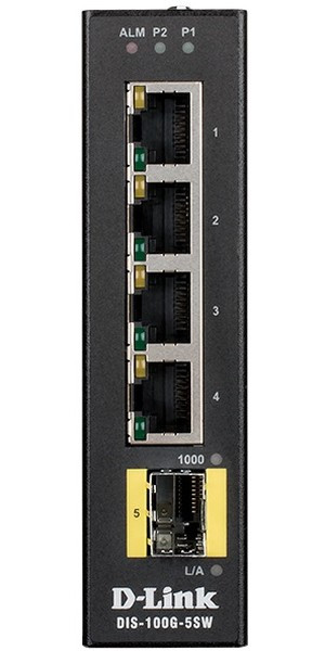 Коммутатор D-Link DIS-100G-5SW/A1A, L2 Unmanaged Industrial Switch with 4 10/100/1000Base-T ports and 1 1000Base-X SFP ports.2K Mac address, Коммутатор D-Link DIS-100G-5SW/A1A, L2 Unmanaged Industrial Switch with 4 10/100/1000Base-T ports and 1 1000Base-X SFP ports.2K Mac address,