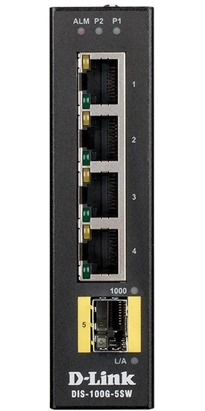 Коммутатор D-Link DIS-100G-5SW/A1A, L2 Unmanaged Industrial Switch with 4 10/100/1000Base-T ports and 1 1000Base-X SFP ports.2K Mac address, Коммутатор D-Link DIS-100G-5SW/A1A, L2 Unmanaged Industrial Switch with 4 10/100/1000Base-T ports and 1 1000Base-X SFP ports.2K Mac address,