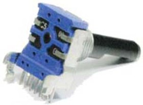 Резистор переменный, поворотный 20кОм, линейность A, ширина 14мм, вал и размеры F6x12, F-14KV-1