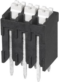 TBLH10V-350-03BK, Fixed Terminal Blocks Terminal block, screwless, High Temp, 3.5, Vertical, 3, Black w Gray Button