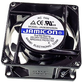JA0838H2B0N-T, вентилятор 220В 80х80х38мм подшипник качения клеммы JA0838H2B0N-T, вентилятор 220В 80х80х38мм подшипник качения клеммы