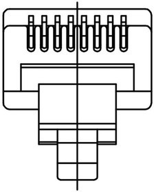 940-SP-3088R-031, Modular Connectors / Ethernet Connectors Modular Plug Standard 8P 8C Unshielded .025-.031 Conductors