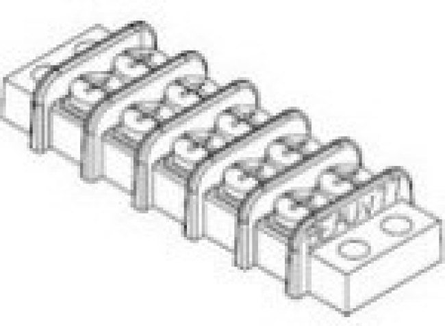 0387700203, Conn Barrier Strip 6 POS 9.53mm Panel Mount 15A